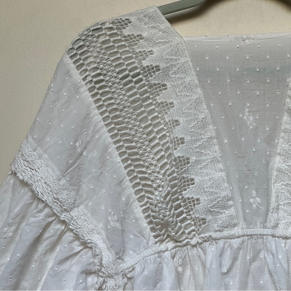Free People Drive You Mad Blouse in Ivory Size X-Small - Picture 7 of 14